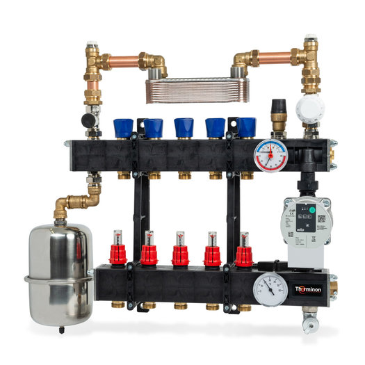 Therminon LTV composiet vloerverwarming verdeler 10 groepen met